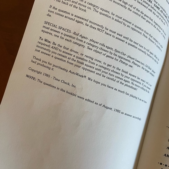 Autoweek Trivia Game 1985 officially licensed VINTAGE - Picture 4 of 6